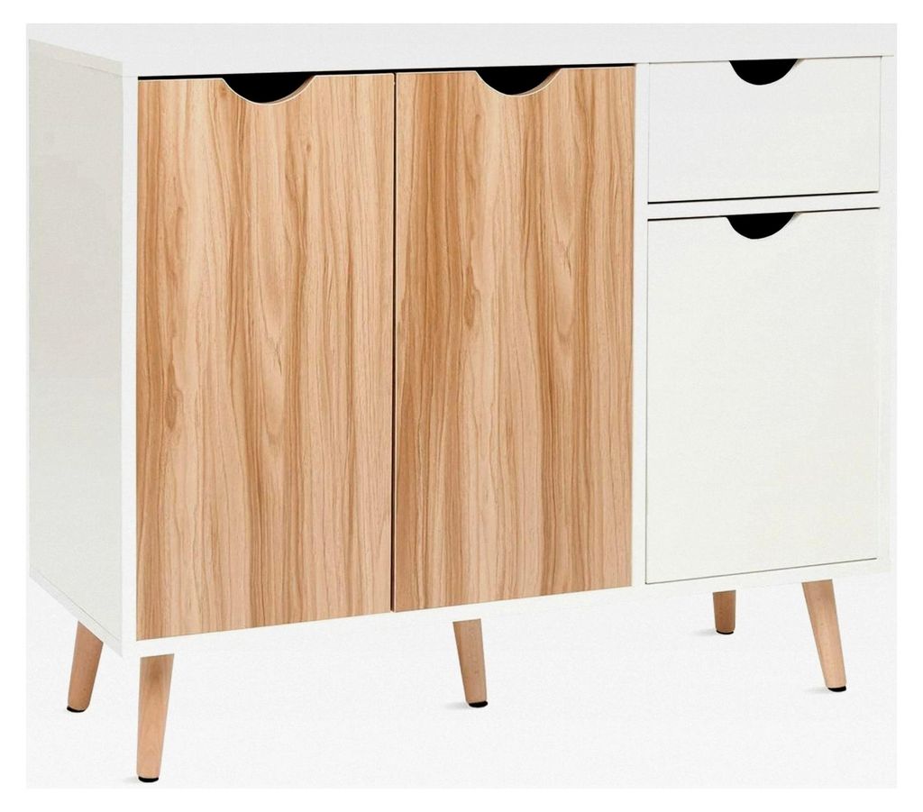 Sideboards, Kommode mit Schubladen, Kommoden mit Türen, Küchenschränke für Wohnzimmer, Schlafzimmer, Flure und Küchen in Weiß und Natur