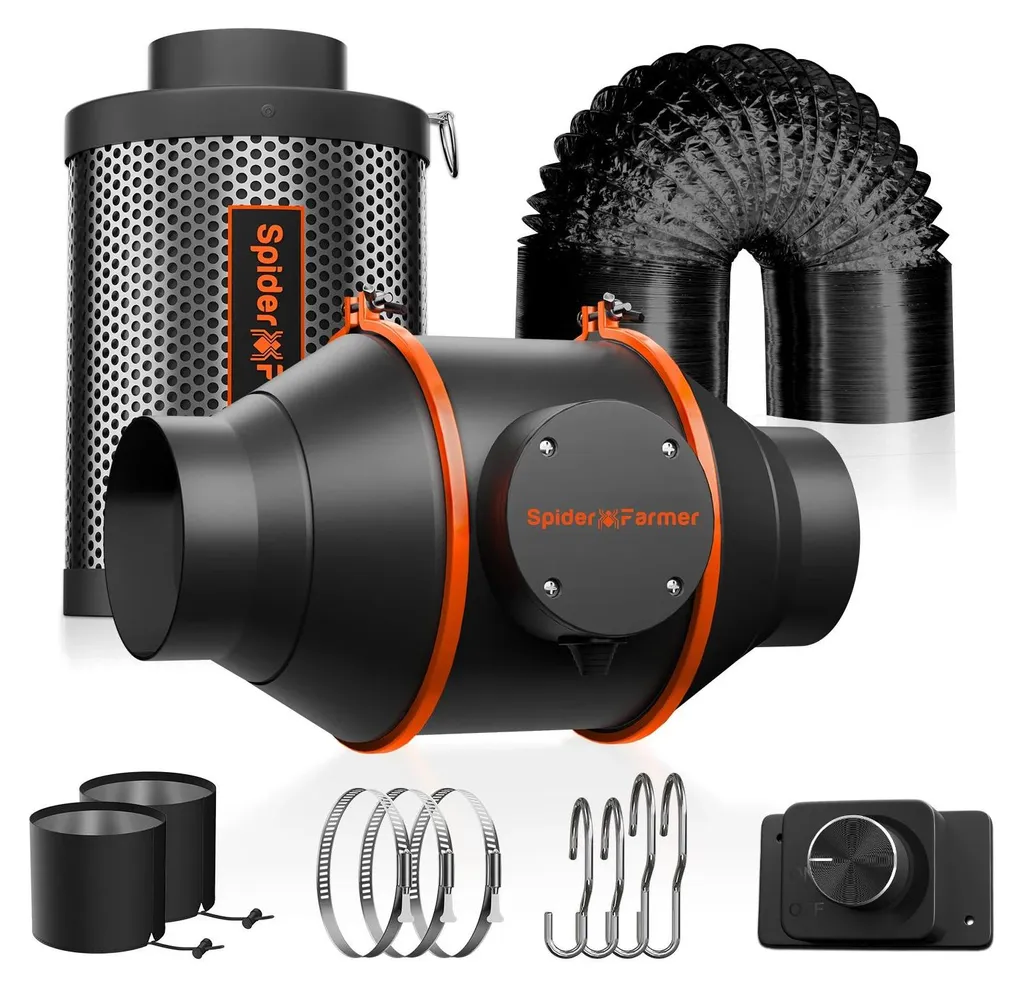 Extracteur d'air tubulaire 10cm silencieux avec variateur de vitesse