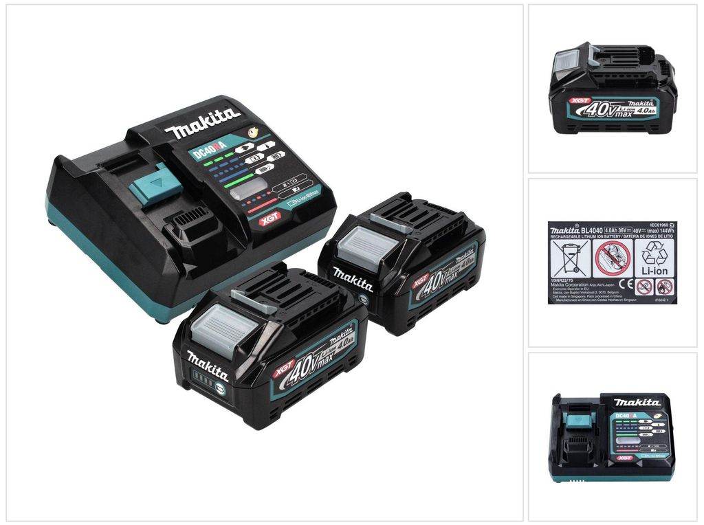 Makita Akku Power Source Kit 2 x 4.0 Ah, XGT 40 V max 40 V Image du produit 