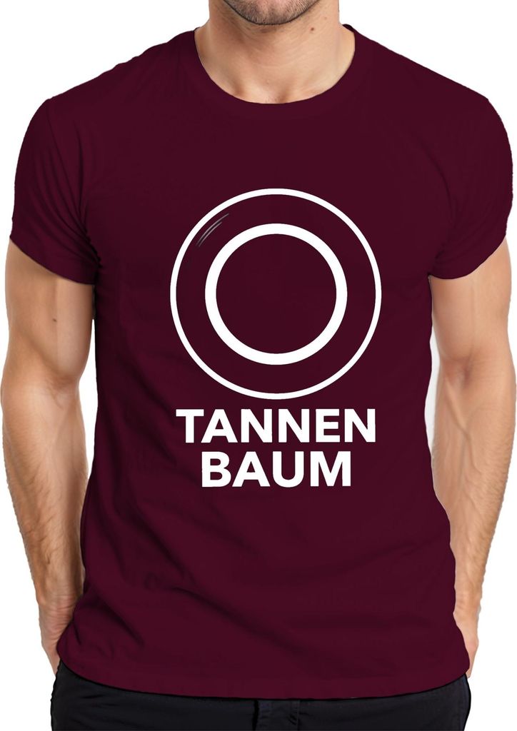 O TANNENBAUM Weihnachten Weihnachtsdeko Weihnachtslied Chorsänger Herren T-Shirt, Burgundy, S