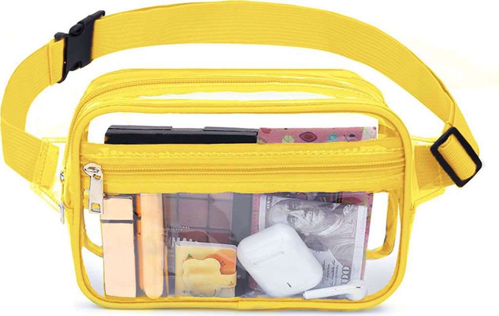 Transparente Gürteltasche mit verstellbarem Gurt, großes Fassungsvermögen, wasserdicht, PVC, Schnellverschluss, Reise-Unisex-Hüfttasche für de...