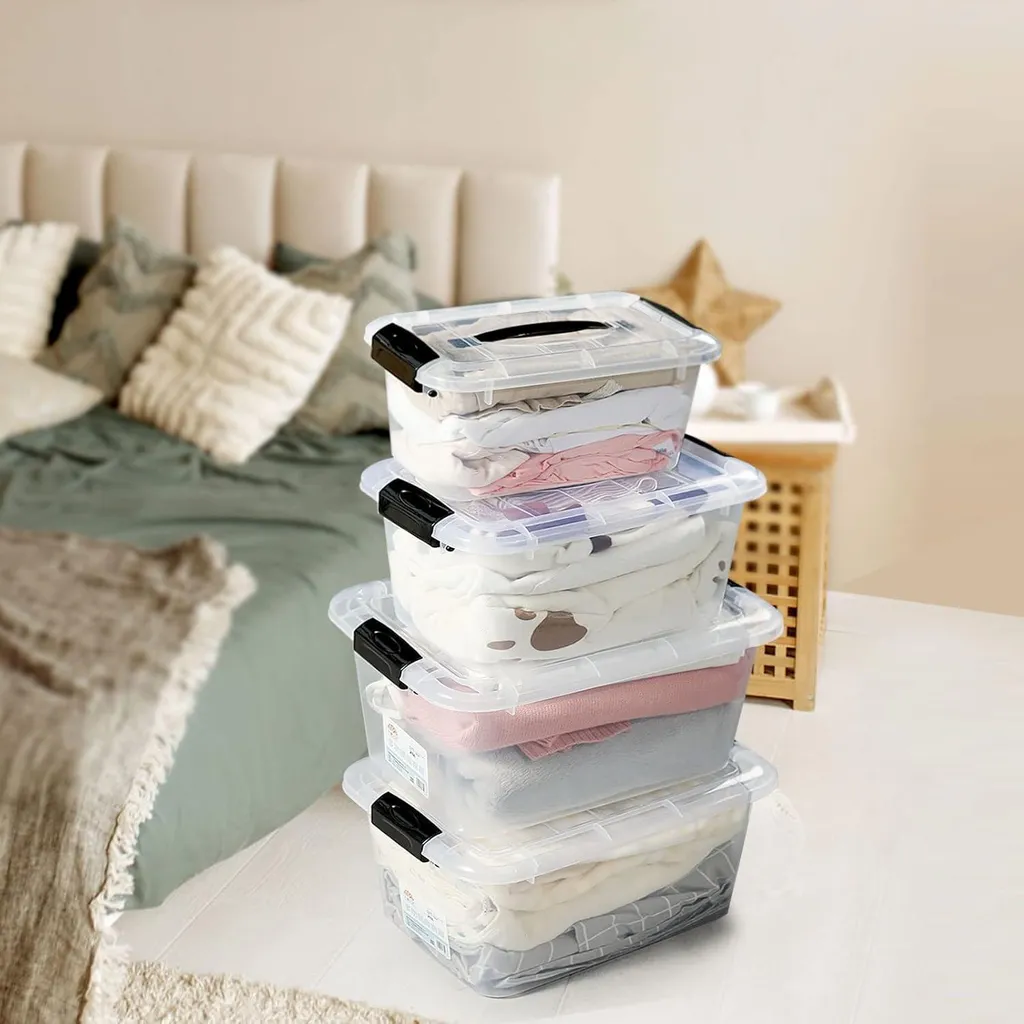 Greentainer Set de 8 Boîtes de Rangement Empilables avec Couvercles - 6