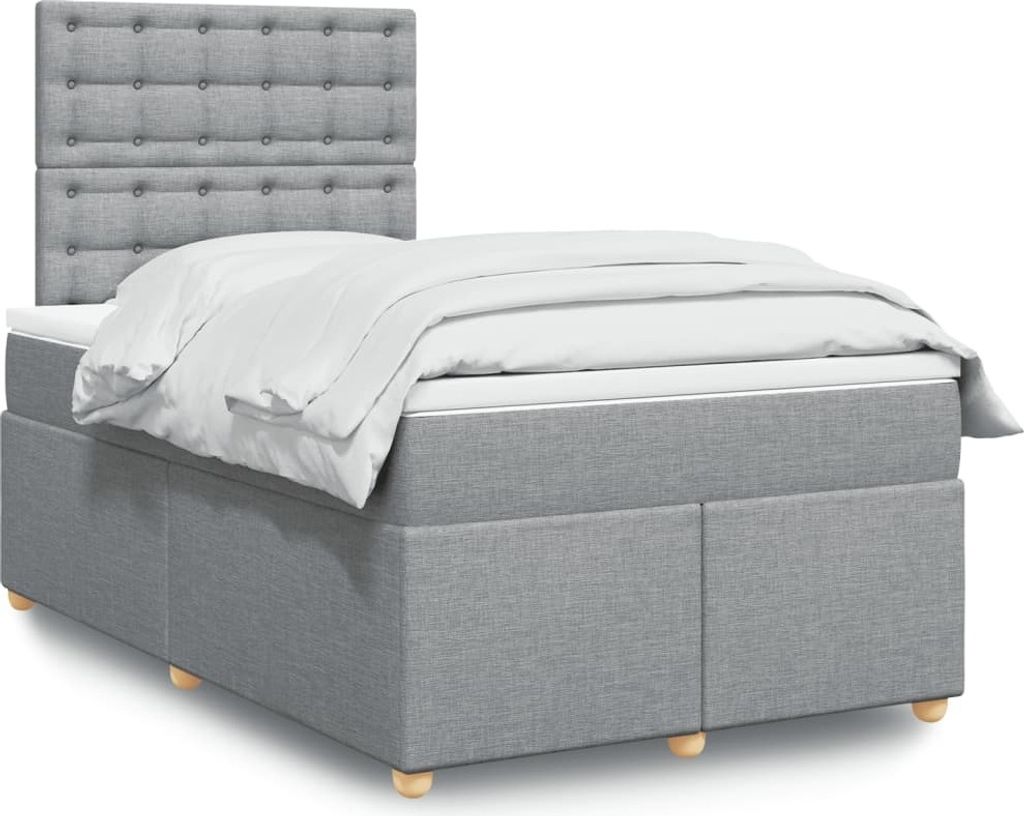 Maison Exclusive - Boxspringbett mit Matratze Hellgrau 120x190 cm Stoff