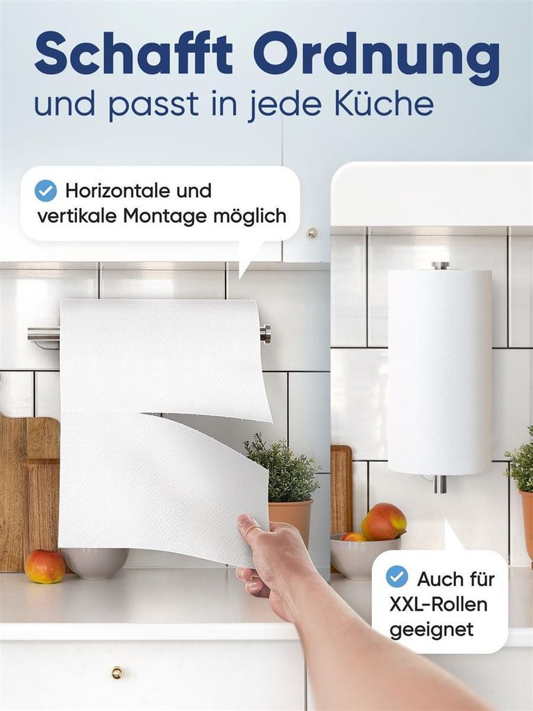 WOHNHELD Küchenrollenhalter Abroll Bremse einhändiges Produktbild 7