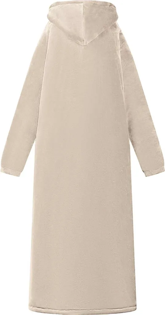 Pull couverture Beige L Fleece - Idéal Télétravail et Soirées Canapé