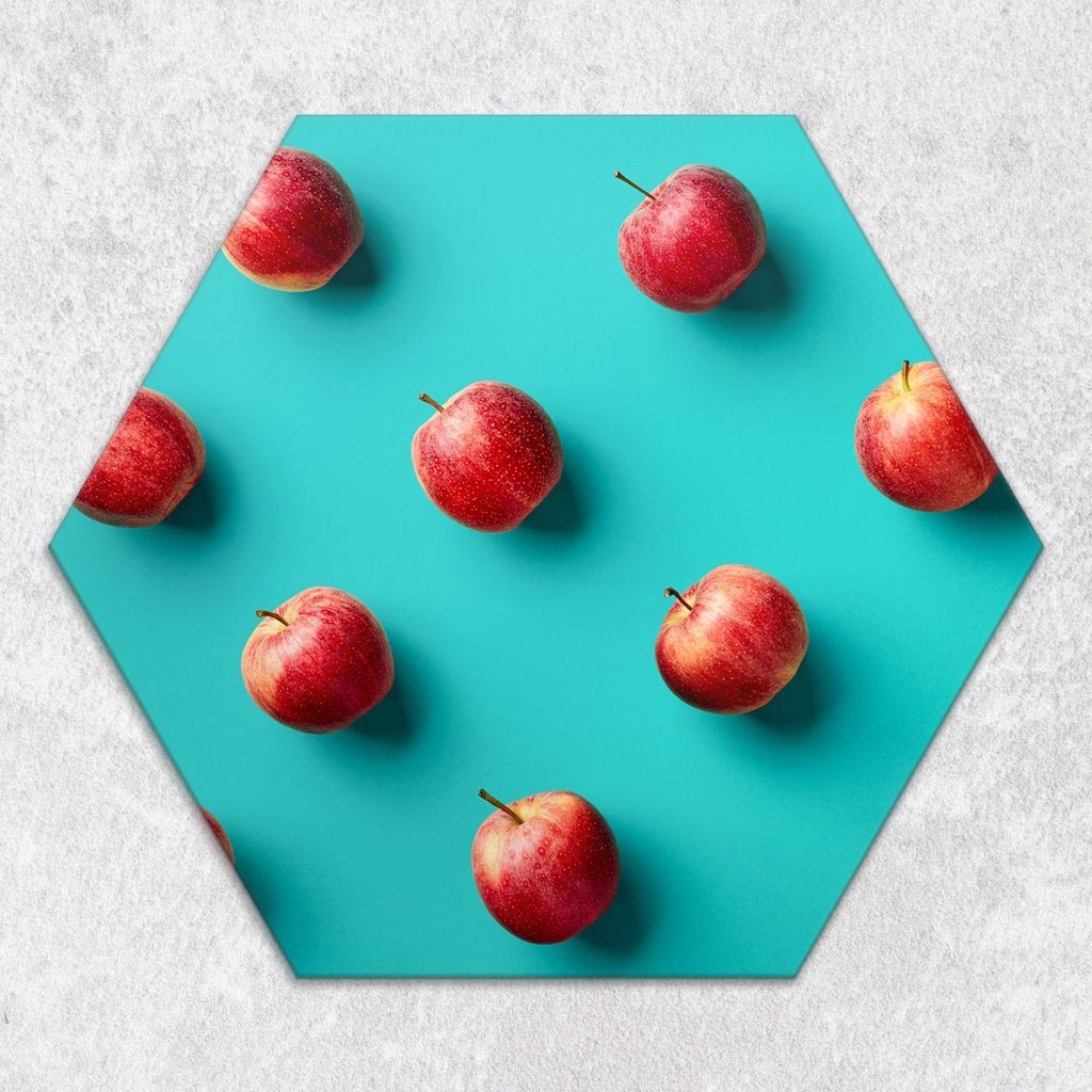 Glas-Herdabdeckplatten Glaskeramikkochfeld-Abdeckung Spritzschutz Glas Hexagon Schneidebrett 40 cm Farbige Früchte