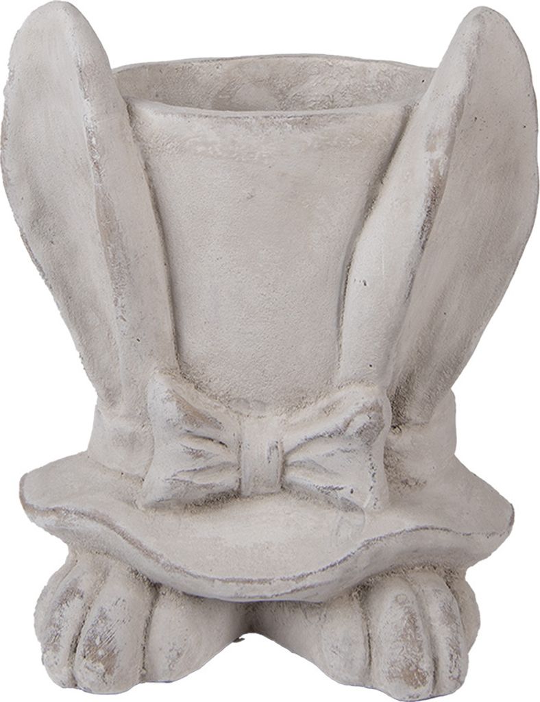 Clayre & Eef Blumentopf Kaninchen 20x20x25 cm Beige Stein