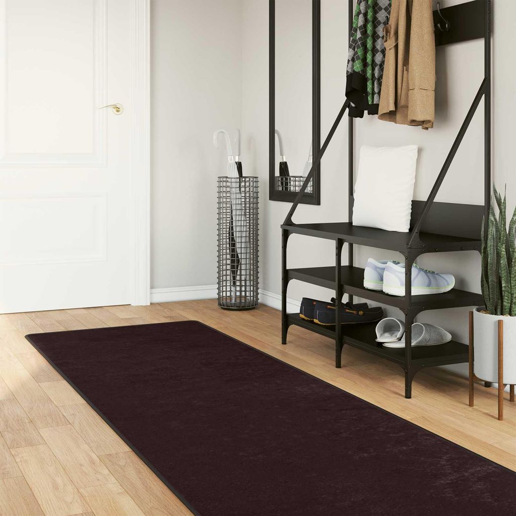 "im Sonderangebot"Teppichläufer MARSA 1 pcs - CLORIS - für Wohnzimmer/Schlafzimmer - Anthrazit 400x80 cm Polyester und PVC - Designerteppiche Pro...