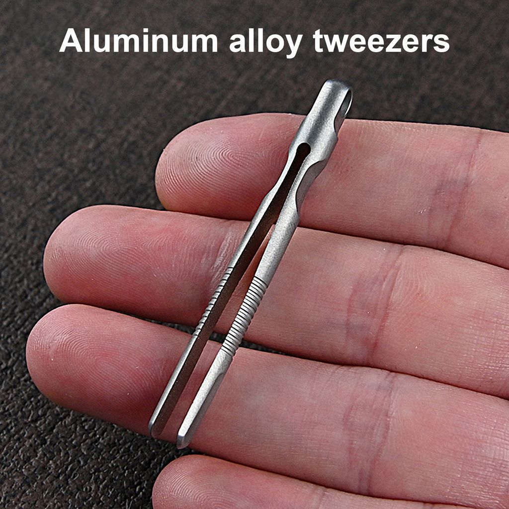 Mini-Pinzette, hochfestes Mehrzweck-Zubehör, Outdoor-Taschenpinzette aus Titanlegierung für den täglichen Gebrauch – Silber