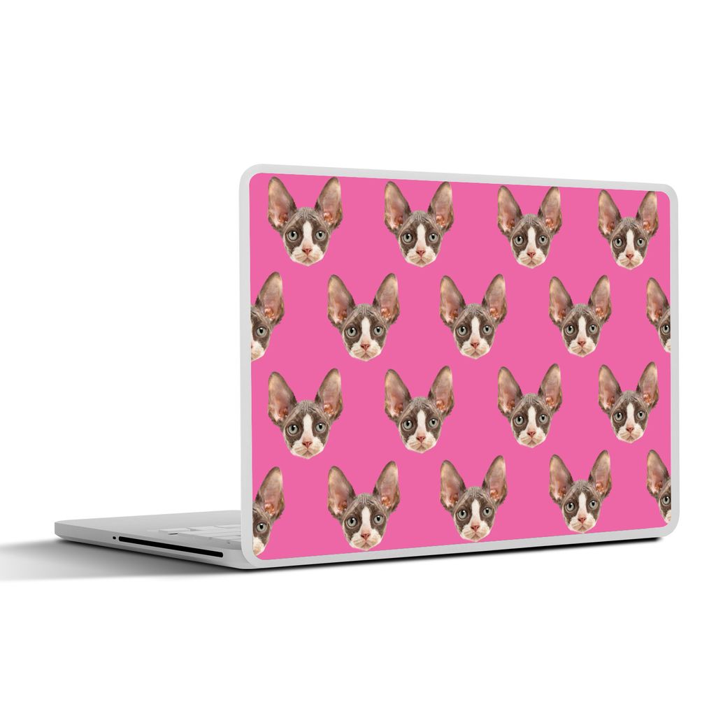 MuchoWow Laptop Aufkleber Sticker Cover Haustier - Rosa - Muster 31x22.5 cm - Laptop-Deko