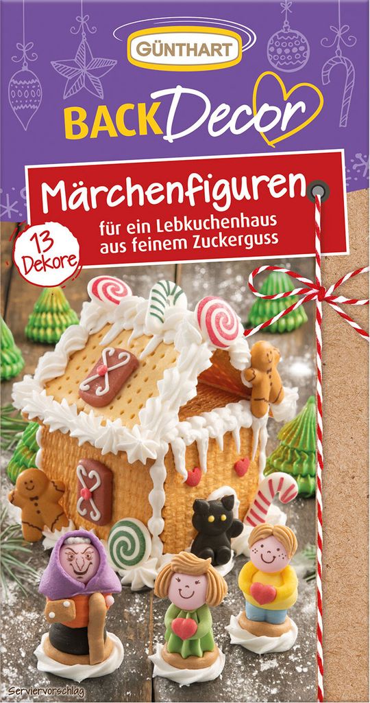 13 Märchenfiguren für Lebkuchenhaus aus feinem Zuckerguss