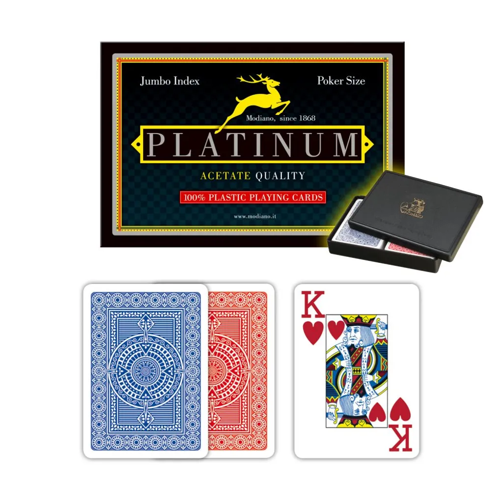 Jeu de Cartes Modiano Platinum en Acétate pour Bridge et Ramino Pro