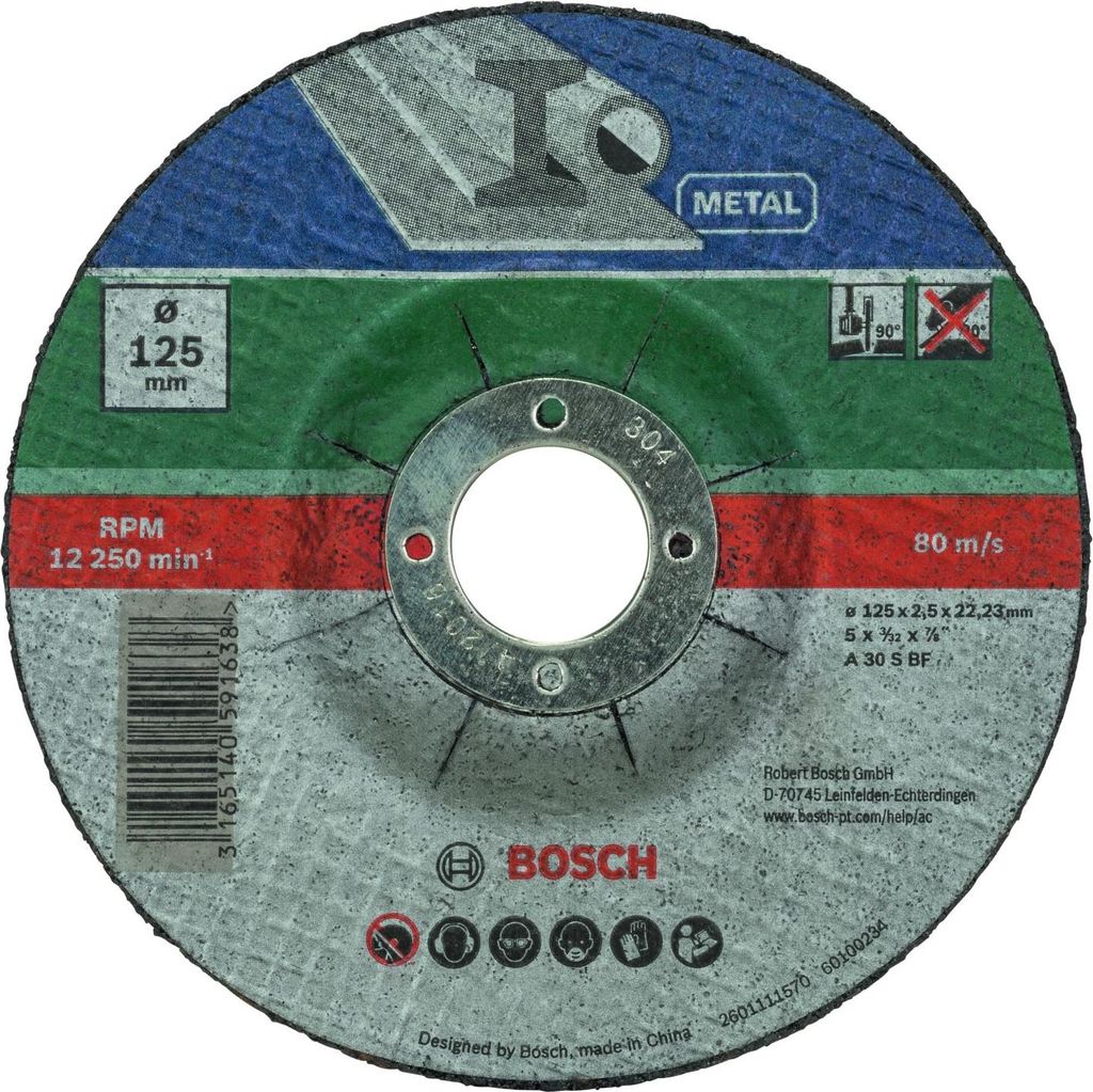 Bosch Trennscheibe-Set für Metall 125x22,23x2,5 mm 5-tlg. Produktbild 