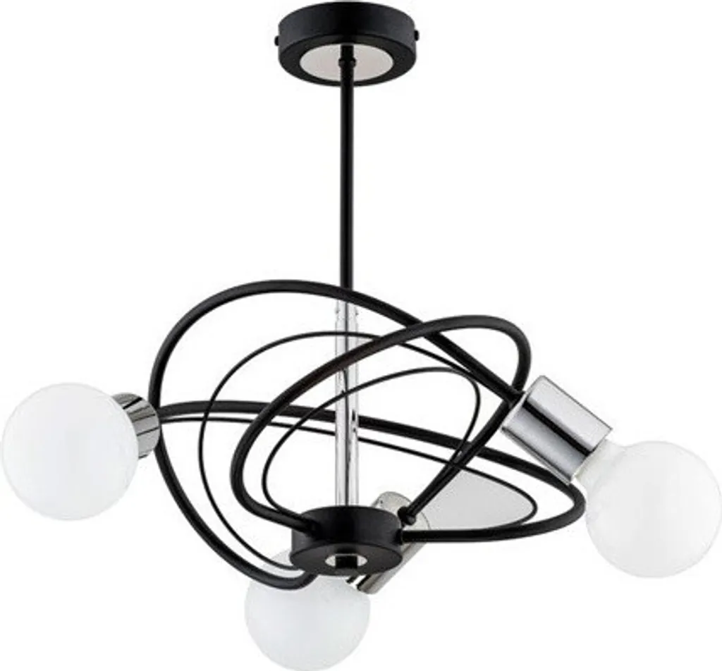 Suspension Design 3xE27 LUER Alfa en Métal Noir, Dimensions 42x41cm