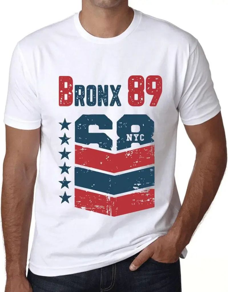 Herren Grafik T-Shirt Bronx 89 Geschenk 89. Geburtstag Jahrestag 89 Jahre Jubiläum 89 Jährige Mann Jahrgang 1935 Kurzarm Lustige Druck