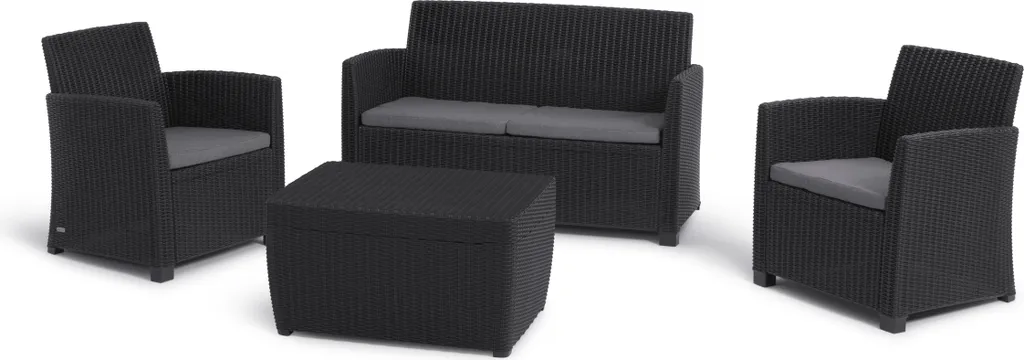 Ensemble Repas et Détente Extérieur Mia 4 Convives Table de Stockage