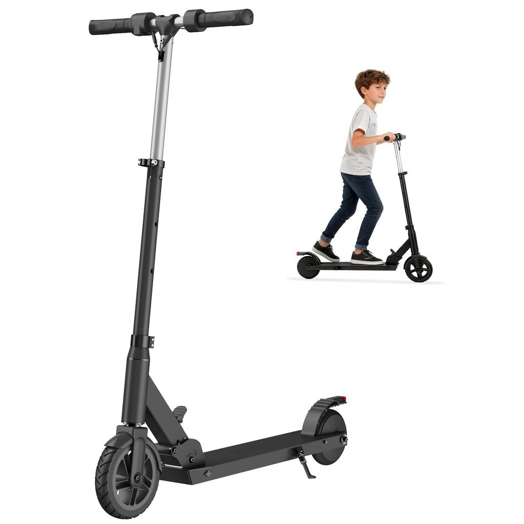 Elektroscooter Für Kinder und Jugendliche 6-14 Jahren, LED-Anzeige, Klappbarer Elektroroller 150W, Reichweite 10-15 km, 5Ah Akku, Bis 18 km/h, Sch...