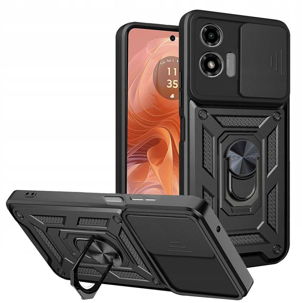 Techsuit Camshield Back Cover Hülle für Motorola Moto G04 / G04s / G24 - Schwarz