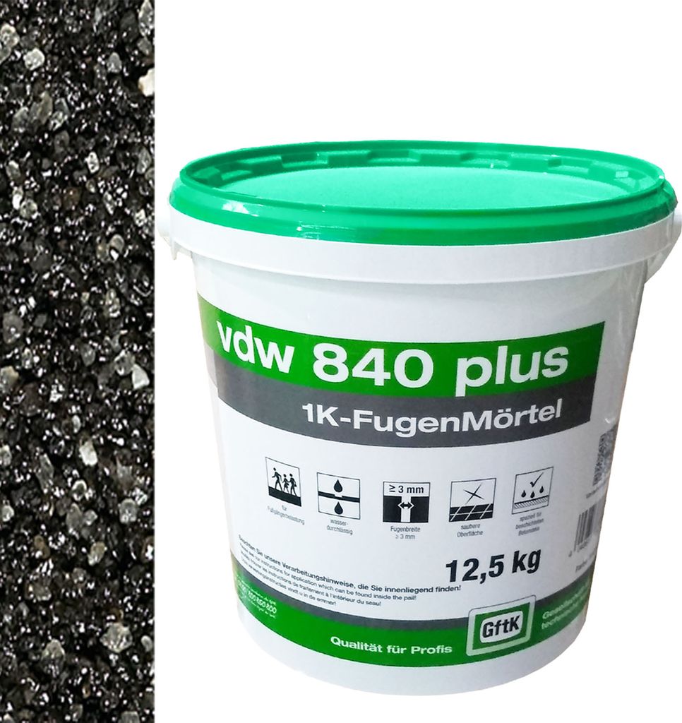 VDW 840 Plus 1K Fugenmörtel, basalt, 12,5 kg Produktbild 