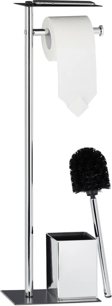 Serviteur de WC Complet avec Tablette de Rangement et Brosse Intégrée