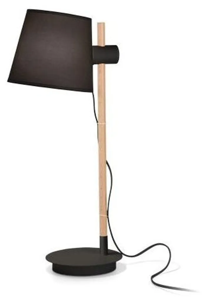 Lampe de bureau pour lecture et travail Axel Wood Black style rétro E27