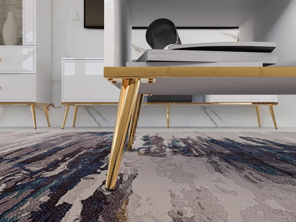 Table basse rectangulaire Selsey DARRBY blanche 90x60 cm style moderne - 7