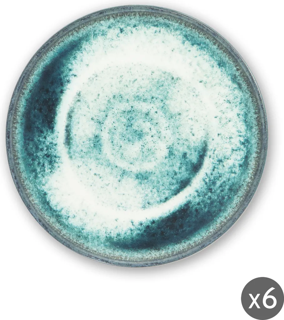 Set 6 Piatti Frutta Excelsa Atena 20cm Ceramica Multicolor Moderni