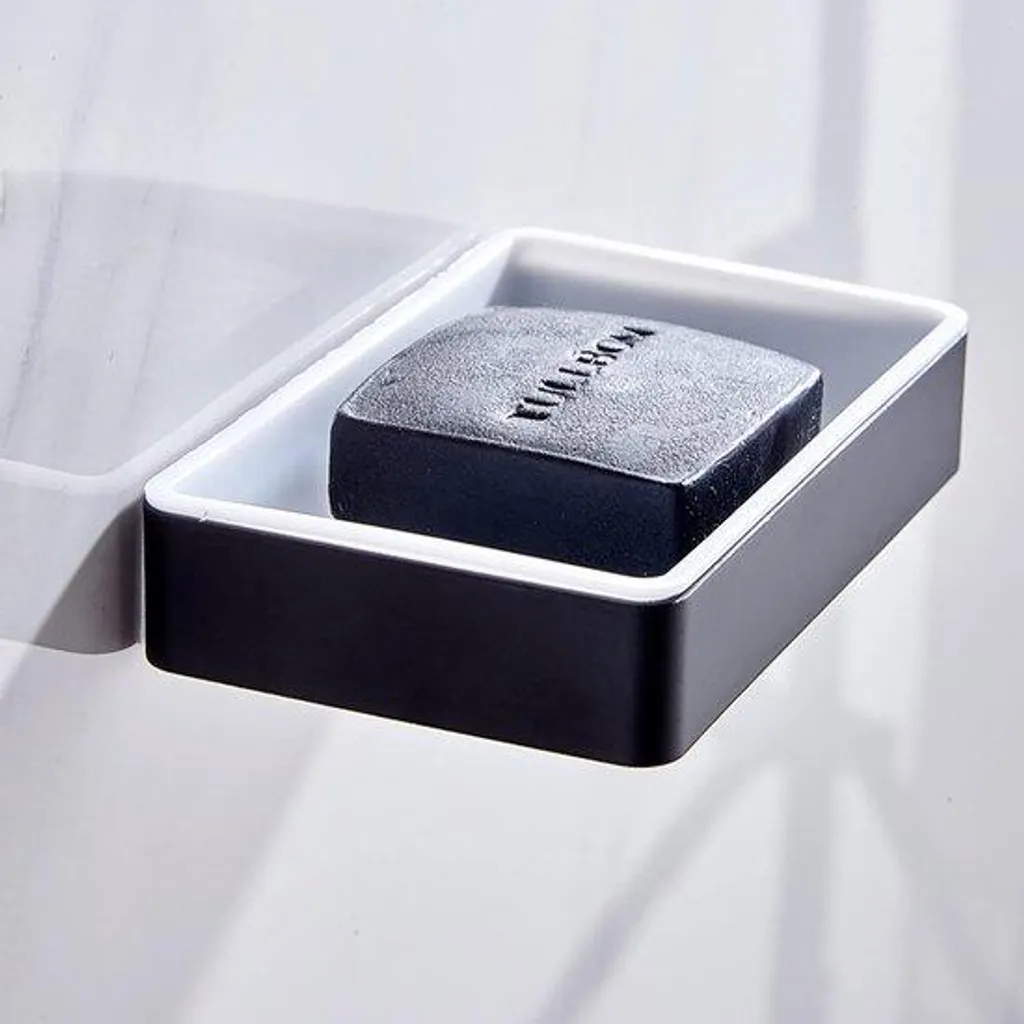 Distributeur de savon adhésif sans perçage - Finition métal chromé