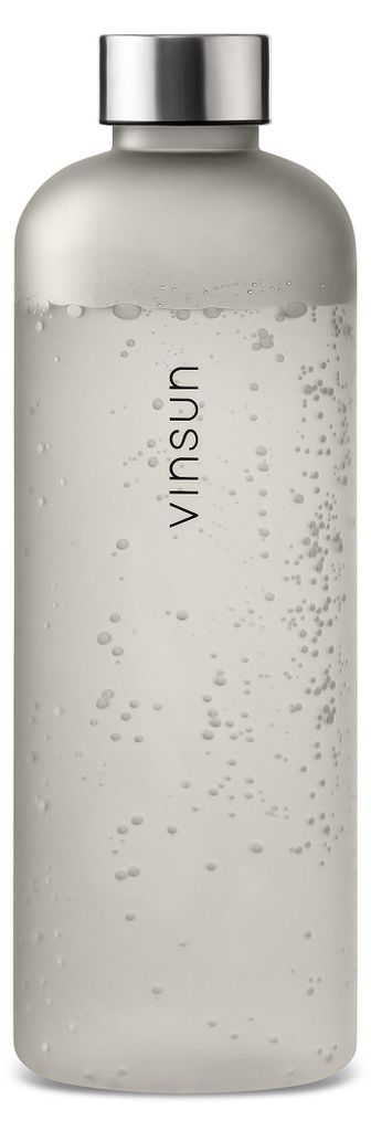 Trinkflasche 1,5L Sport Wasser Flasche BPA frei Kohlensäure geeignet grau Vinsun