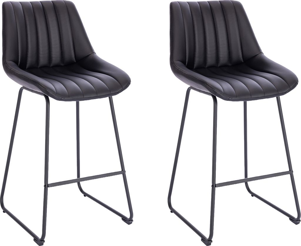 Lina Vegas Stuhl im modernen Design, Samt, Moderne Counter Höhe gepolsterte Barstuhl mit Fußstütze, Metallgestell für Wohnzimmer - 2er Set - ...