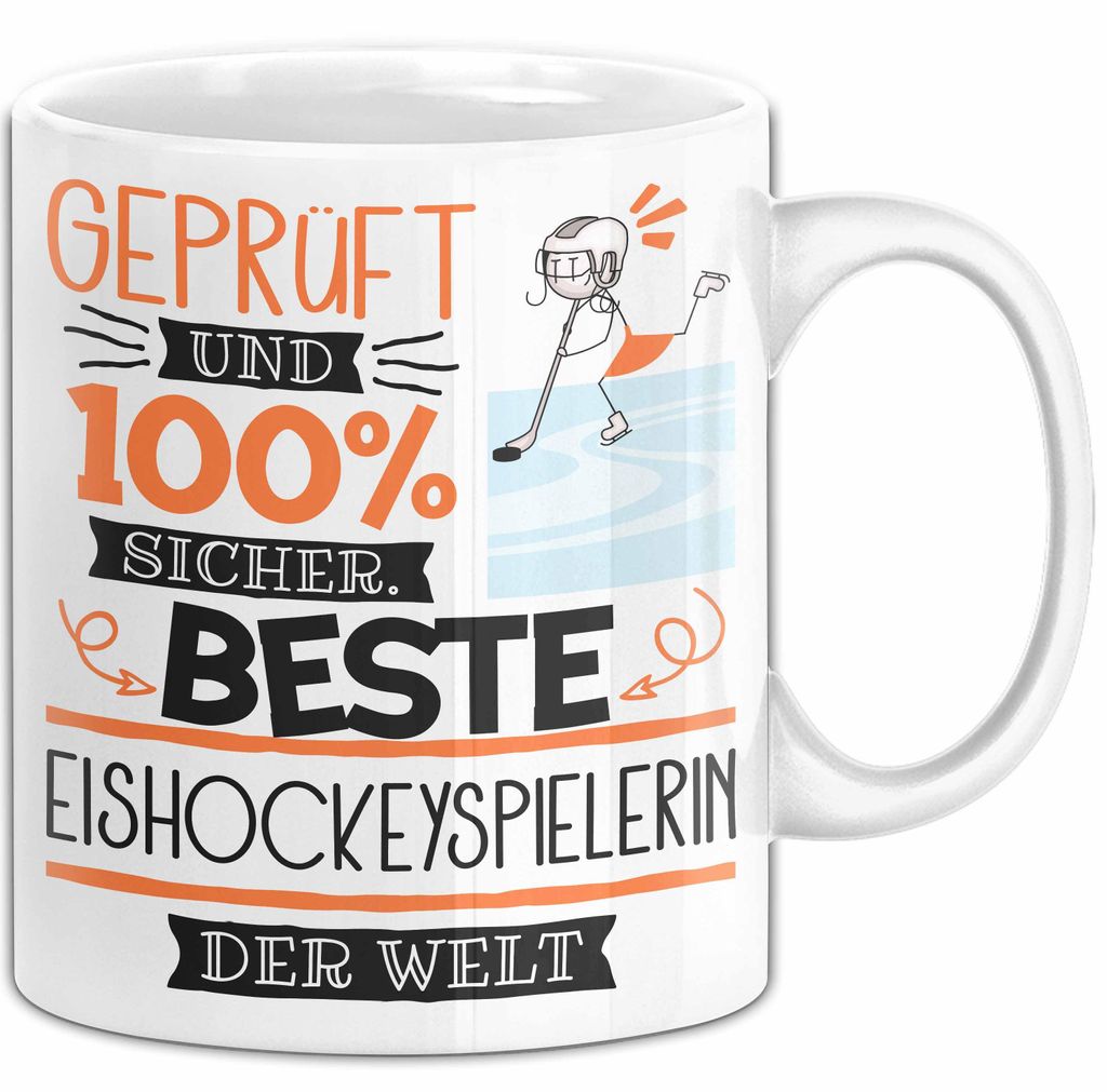 Beste Eishockeyspielerin Der Welt Tasse Geschenk für Eine Eishockeyspielerin Und Sicher Geschenkidee Geburtstag Weihnachten (Weiß)