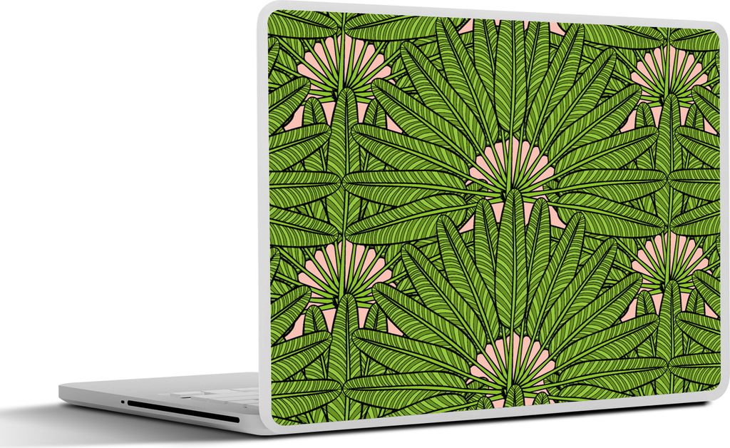 MuchoWow Laptop Aufkleber Sticker Cover Palmenblatt - Muster - Dschungel - Tropisch 32.5x23.5 cm - Sticker für Laptop - Selbstklebend