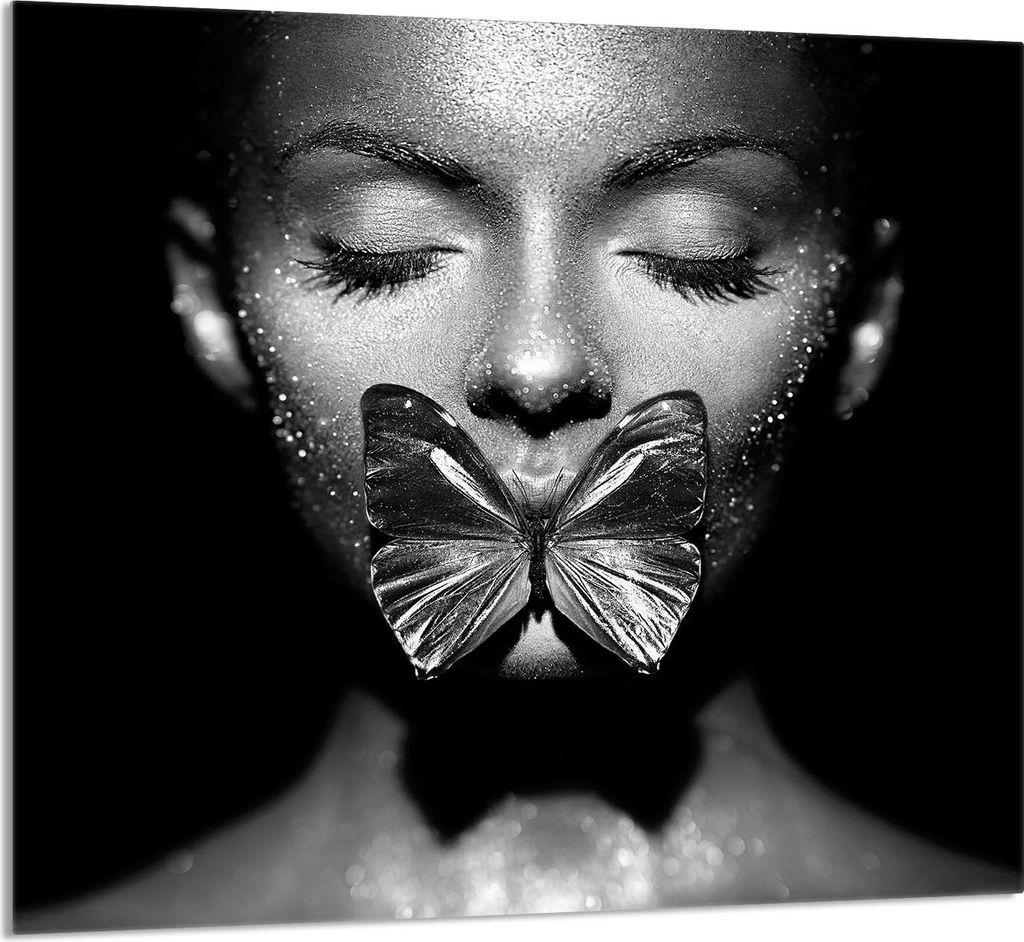 GLASPLATTE FÜR KÜCHE 65x60 Frau