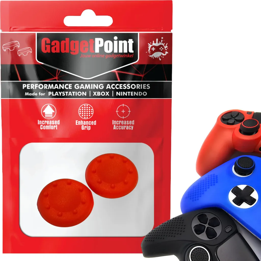 Impugnature Pollice PS5 Xbox Switch Rosso 8 Punti - Grip Performance