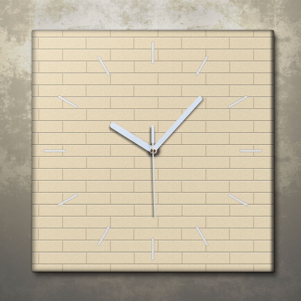 Wohnzimmer Leinwand Uhr Geräuschlos Küche 30x30 Farbige, Ziegel, Textur, Abstrakt, weiße Zeiger