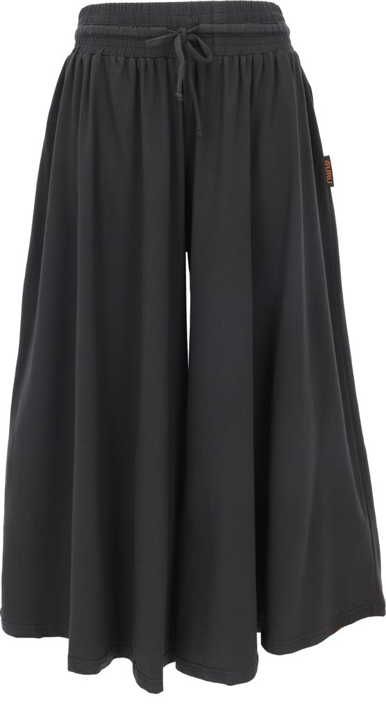 Weite Palazzohose aus Baumwolle, Marlenehose - Charcoal, Damen, Schwarz, Baumwolle(Bio),Elasthan, Größe: M