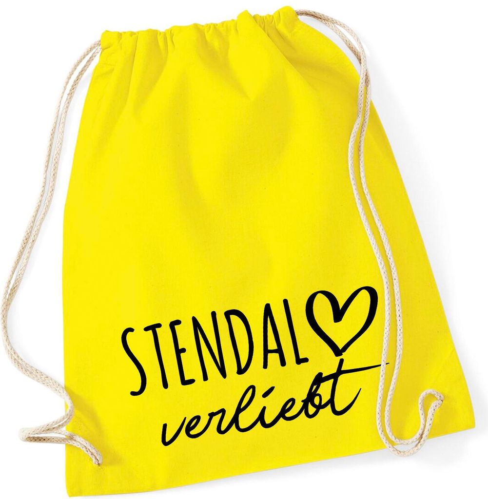 Huuraa Turnbeutel Stendal verliebt 12 Liter Yellow Baumwolle Rucksack Geschenkidee