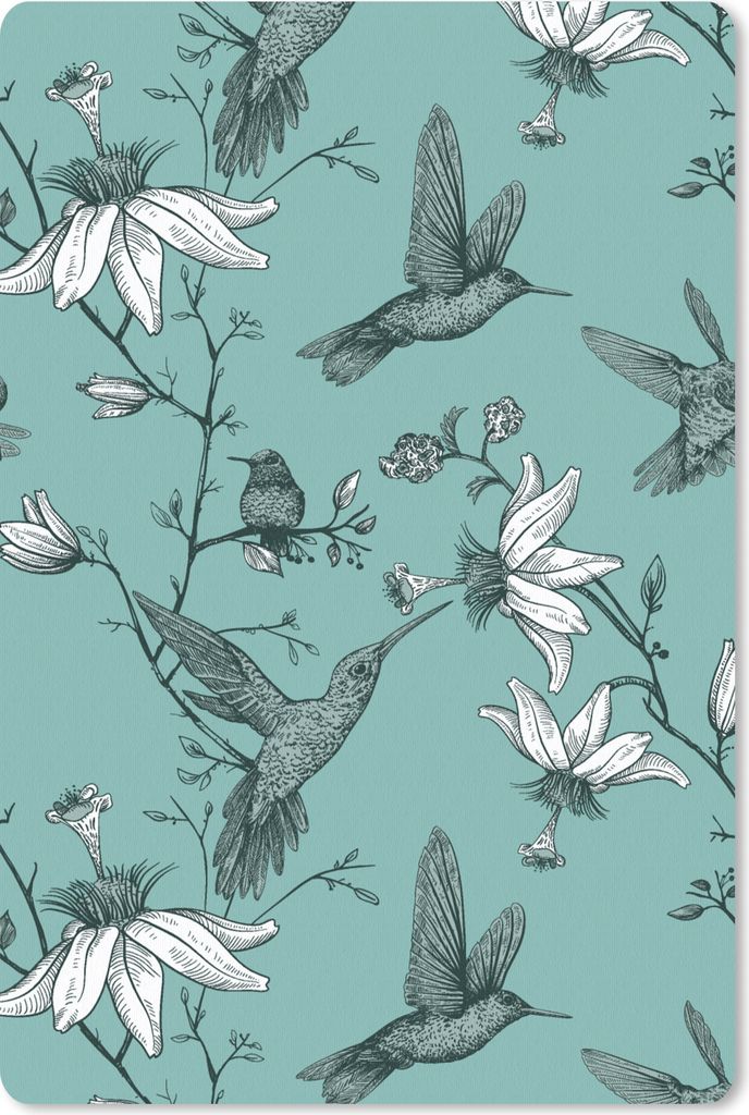 MuchoWow Mauspad Mousepad Muster - Vogel - Blume 18x27 cm - Mousepads - Maus Mat - Pad - Mausunterlage