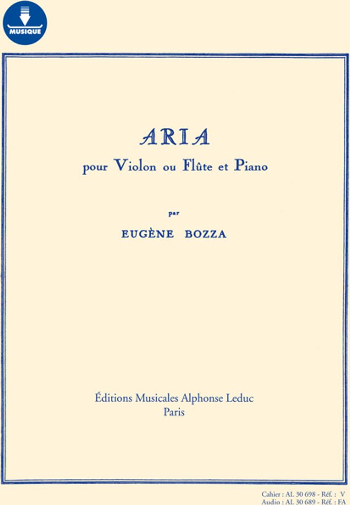 Aria (+Download) pour violon (flûte) et piano