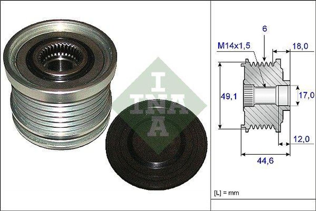 INA 535 0182 10 Freilauf Lichtmaschine OE 1120213 kompatibel mit C-Max, Focus, C30, V50, S40