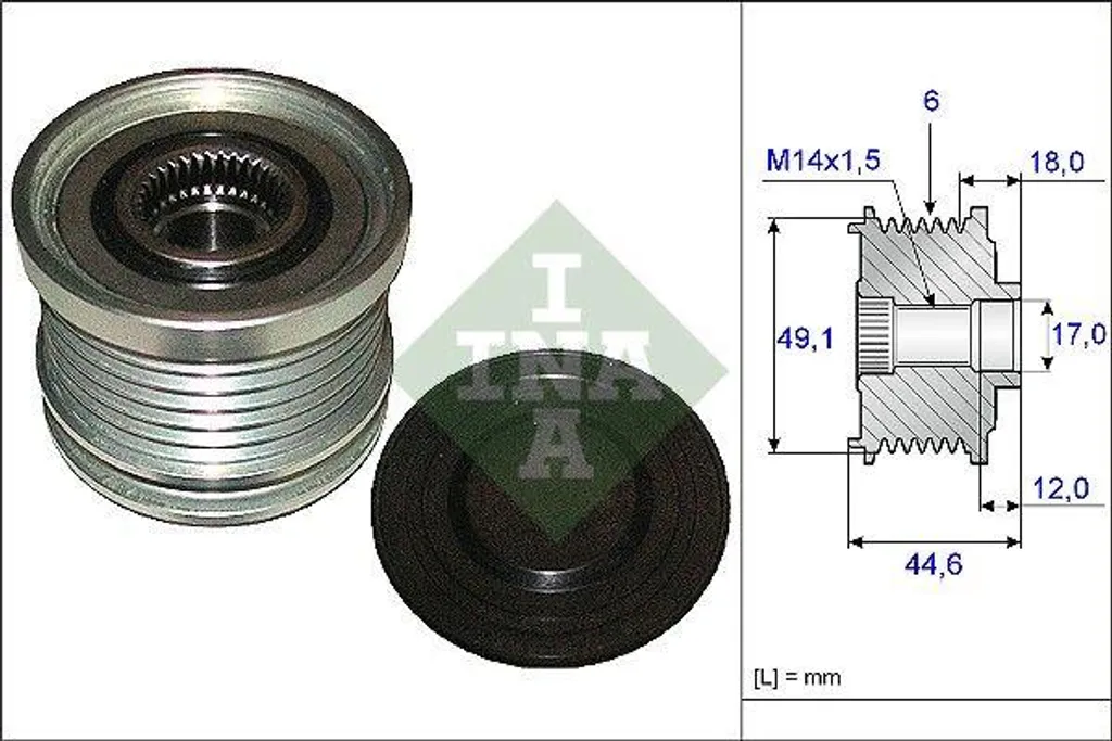 Roue libre alternateur INA 535018210 d'origine OE 1120213 pour Focus