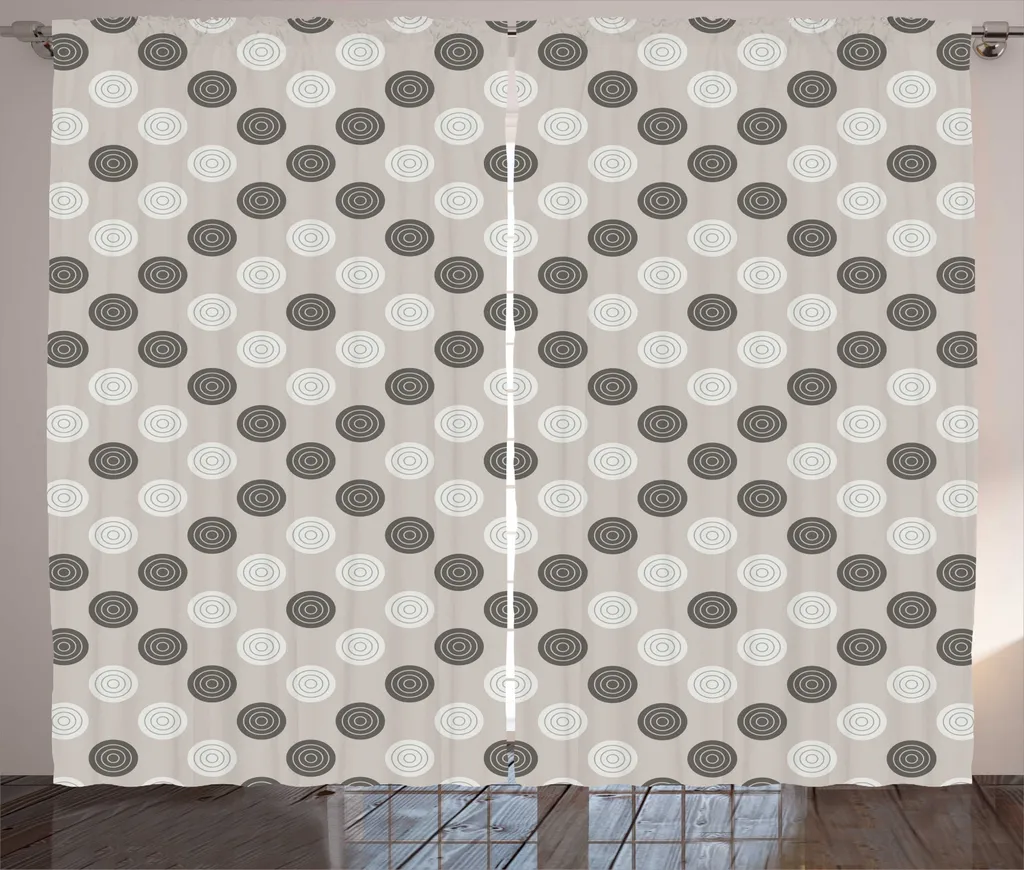 Rideaux universels faciles à poser, gris et blanc pour salon 280x225 cm