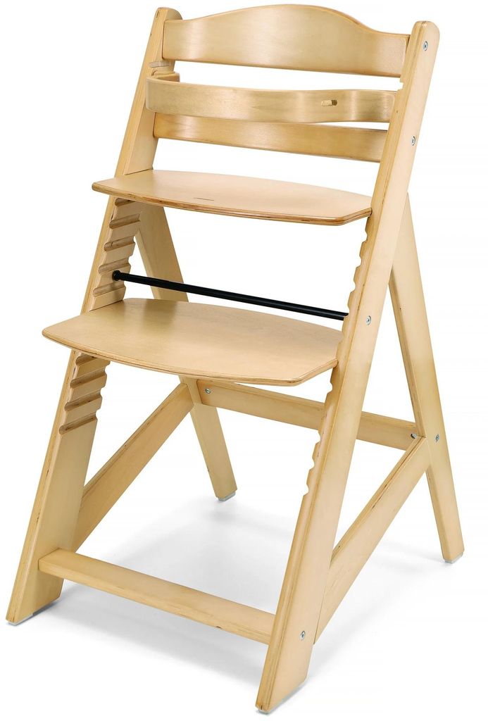 Chaise haute en bois - Chaise haute en bois à hauteur Image du produit 
