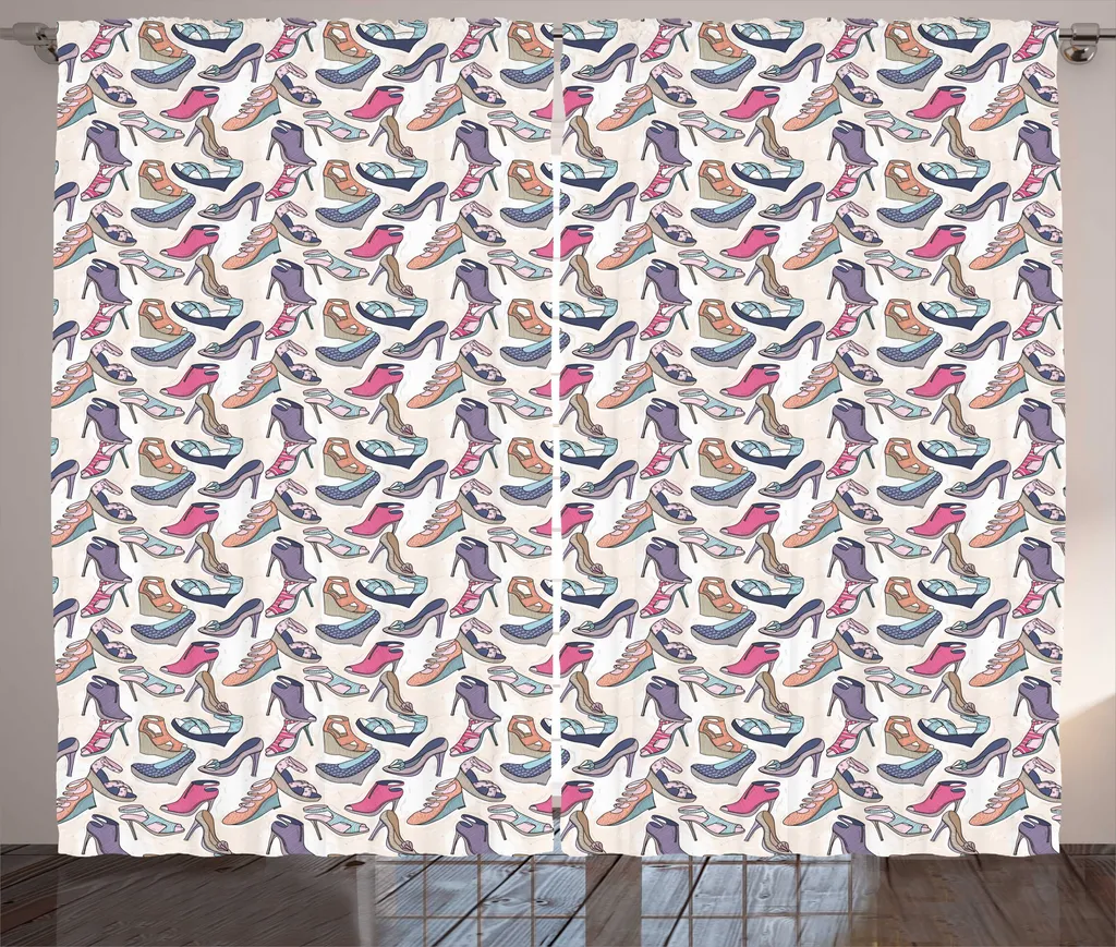 Grands Rideaux de Salon pour Baie Vitrée Style Mode Doodle 280 x 225 cm