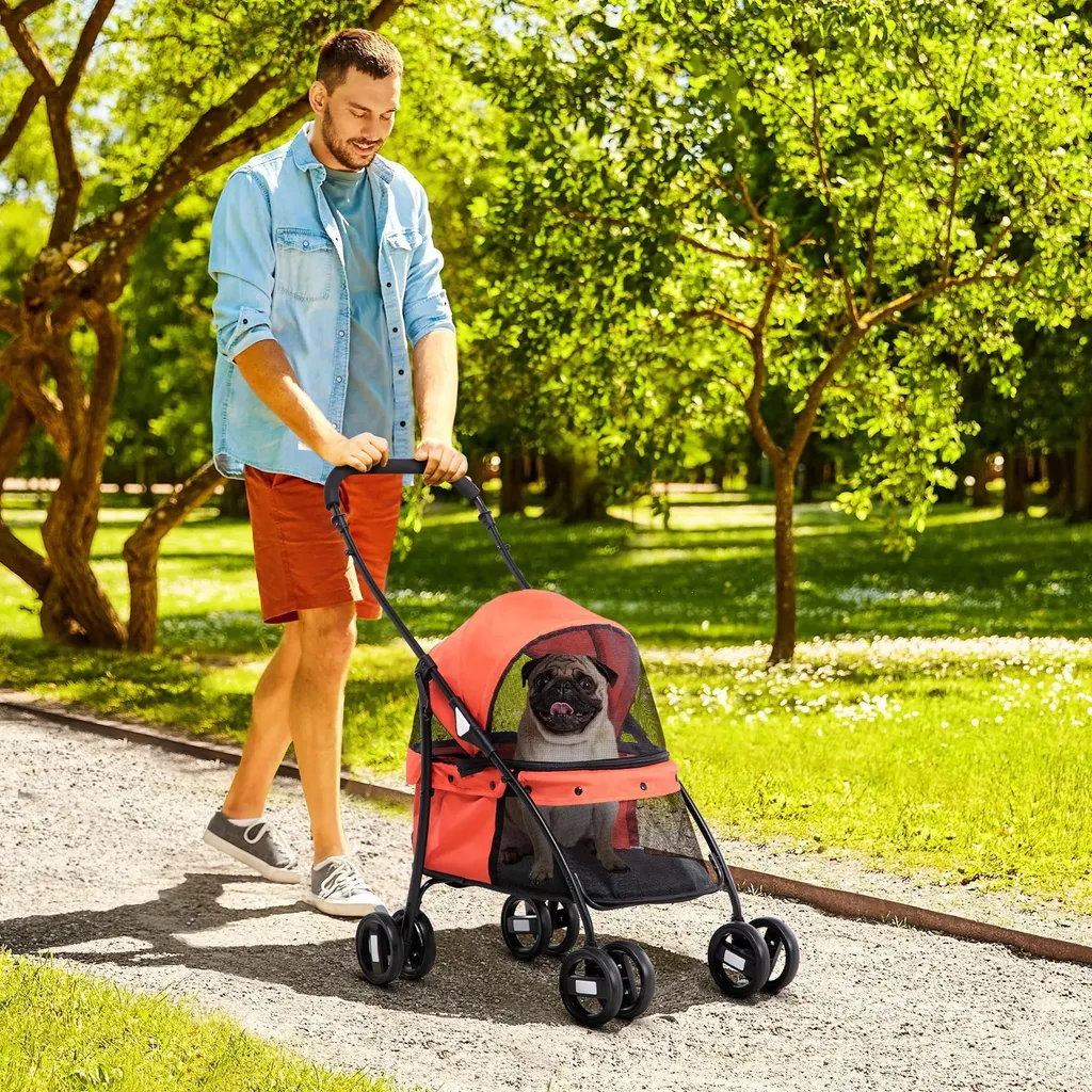 Poussette pour chiens fatigués ou âgés - Buggy pliable acier 10 kg - 2