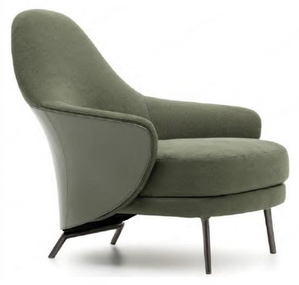 Luxus Sessel gepolsterter Sessel Chaiselongue Wohnzimmer Esszimmer Grün
