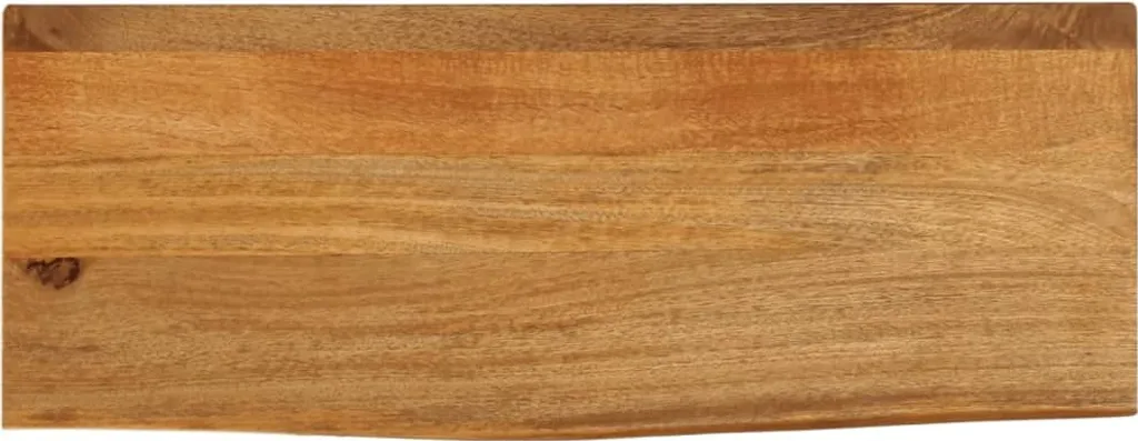 The Living Store Piano del tavolo con bordo ad albero 80x40x2,5 cm in legno massiccio di mango - 2