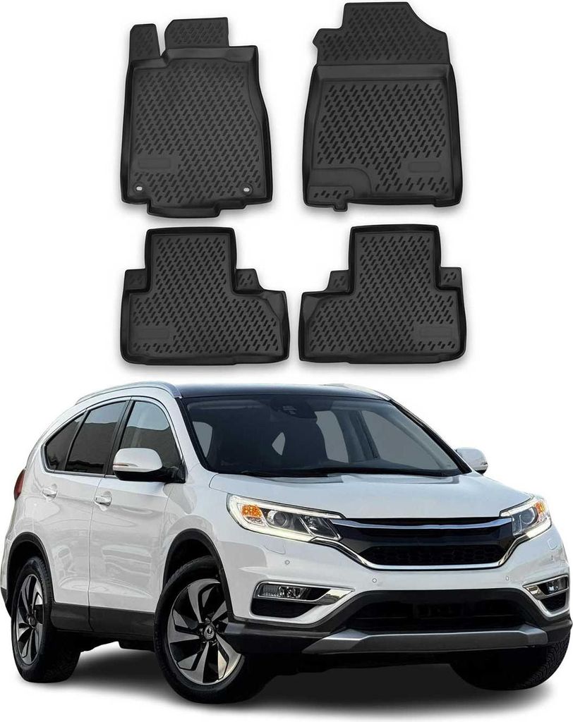 OMAC Gummimatten Fußmatten für Honda CR-V 2012-2016 TPE Automatten Schwarz 4x