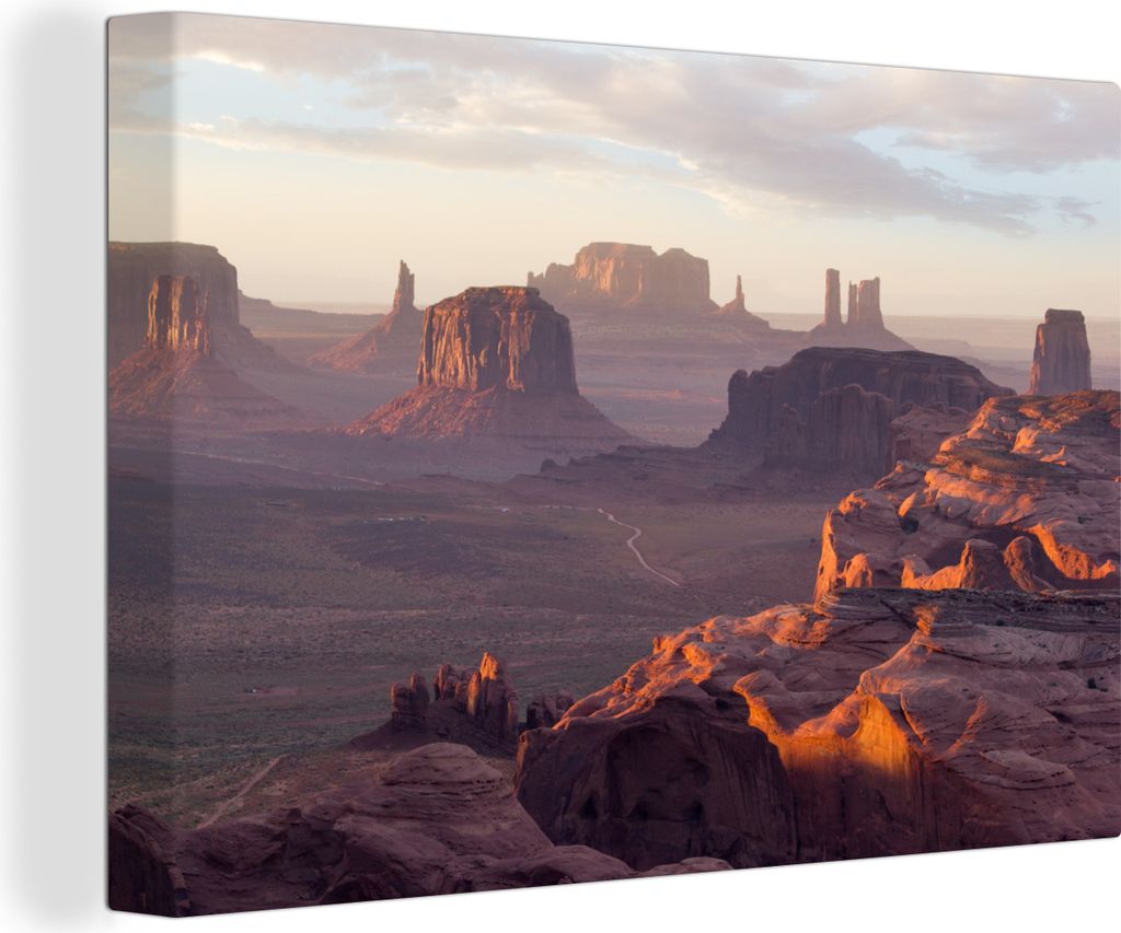 OneMillionCanvasses - Leinwandbilder - 140x90 cm, Der Hunt's Mesa Grand Canyon, Wandbilder Kunstdruck Wanddekoration - Foto auf Leinwand - Gemäl...