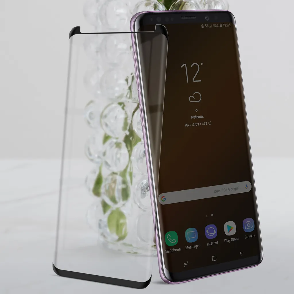 protezione dello schermo in vetro 5D Full Cover Samsung Galaxy S9 Plus - Bordo nero - 3
